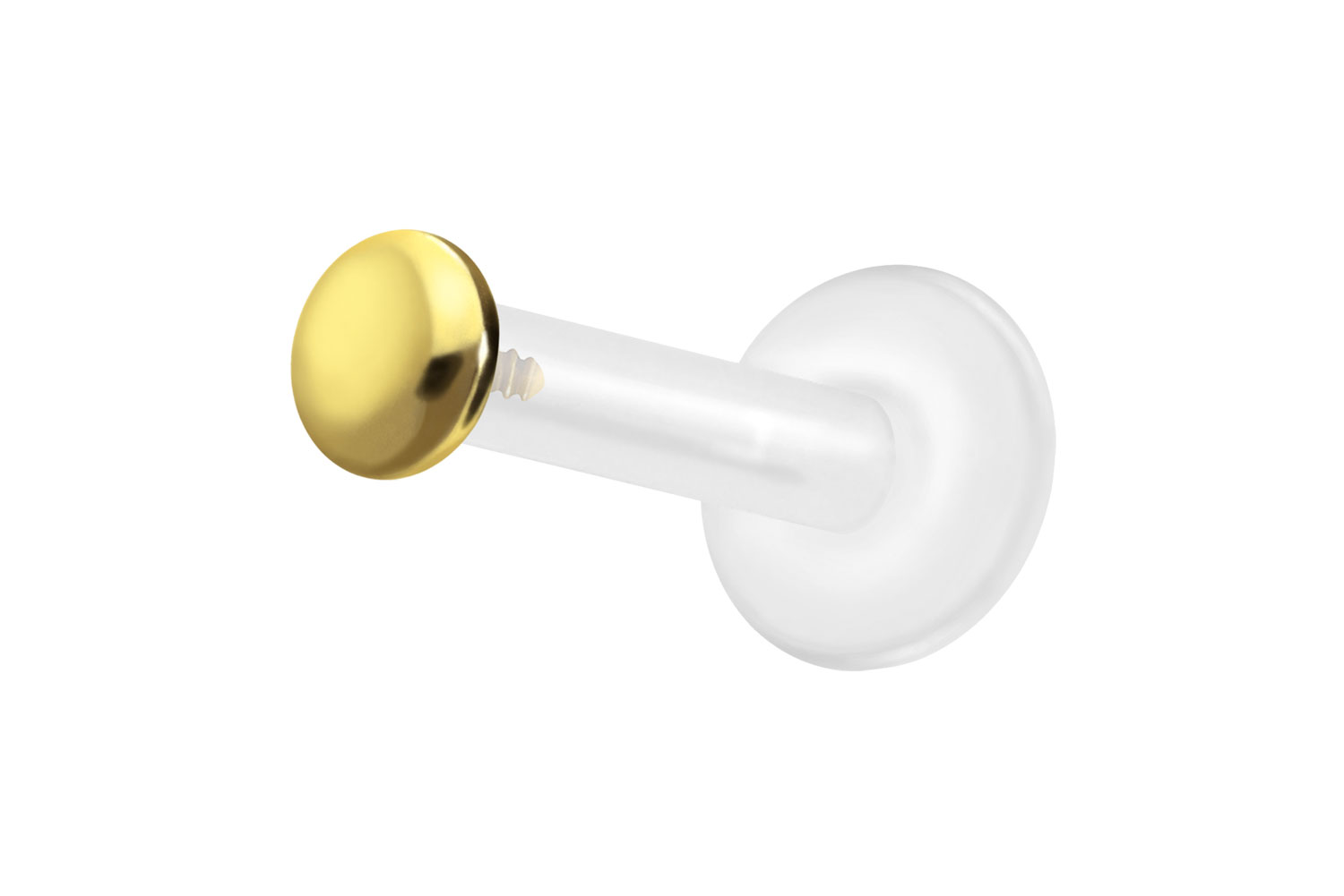 PTFE Labret mit Innengewinde + Titan-Aufsatz FLACH